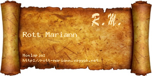 Rott Mariann névjegykártya
